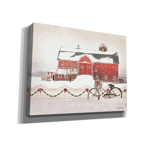 'Christmas Barn and Bike' by Lori Deiter, Canvas Wall Art,Size B Landscape