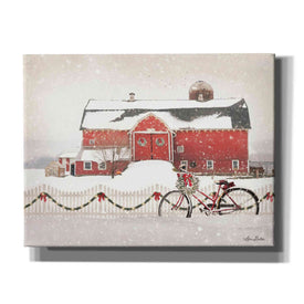 'Christmas Barn and Bike' by Lori Deiter, Canvas Wall Art,Size B Landscape