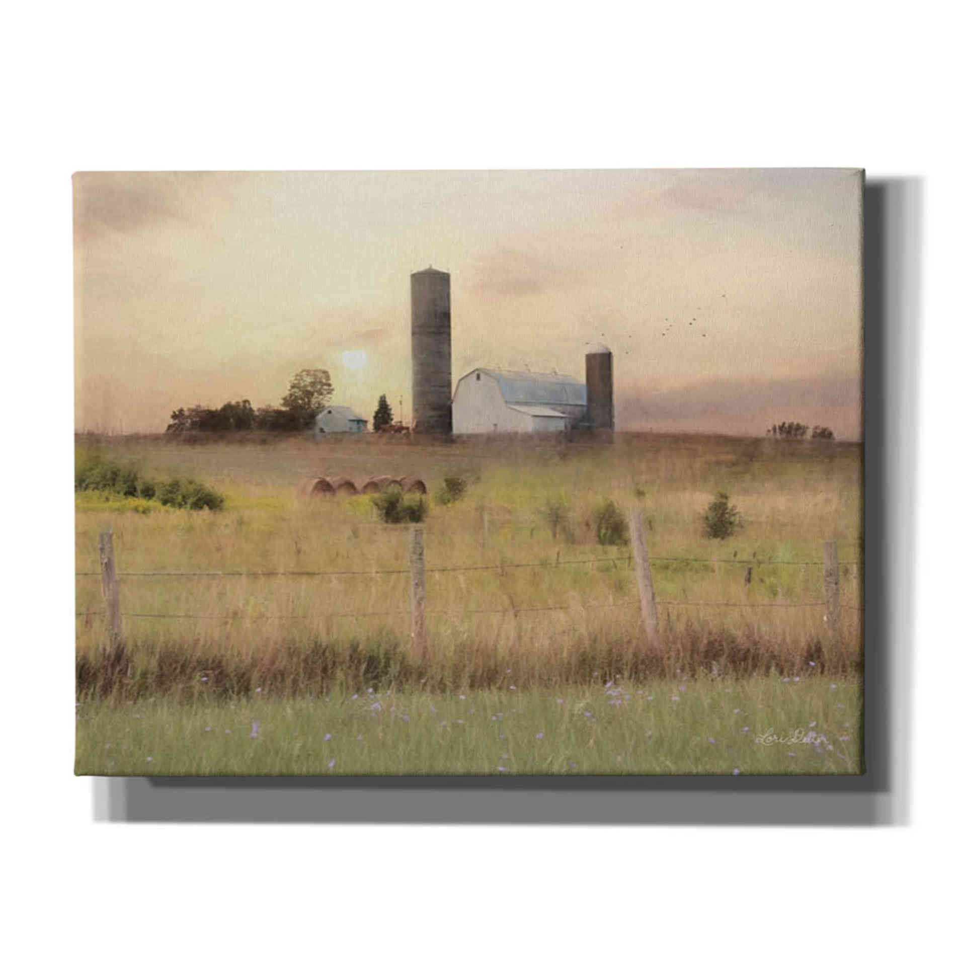 'Sunset at the Dexter Farm' by Lori Deiter, Canvas Wall Art,Size B Landscape