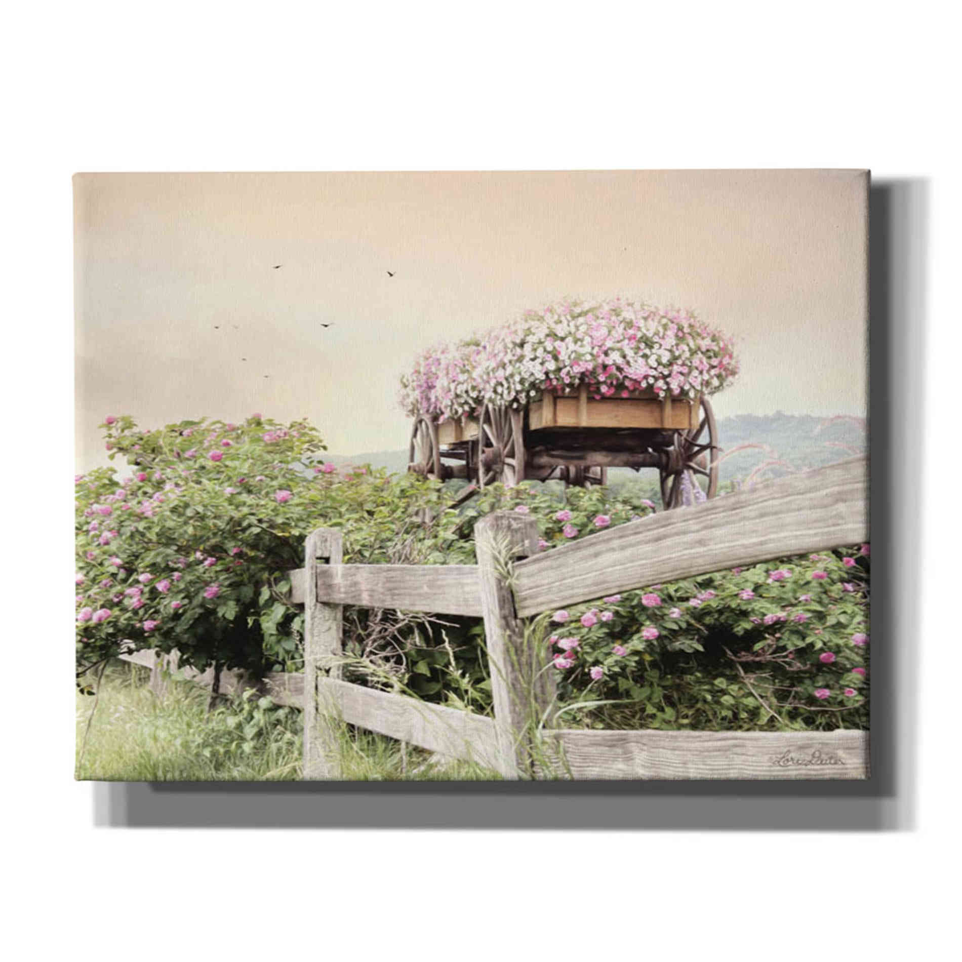 'Flower Wagon' by Lori Deiter, Canvas Wall Art,Size B Landscape