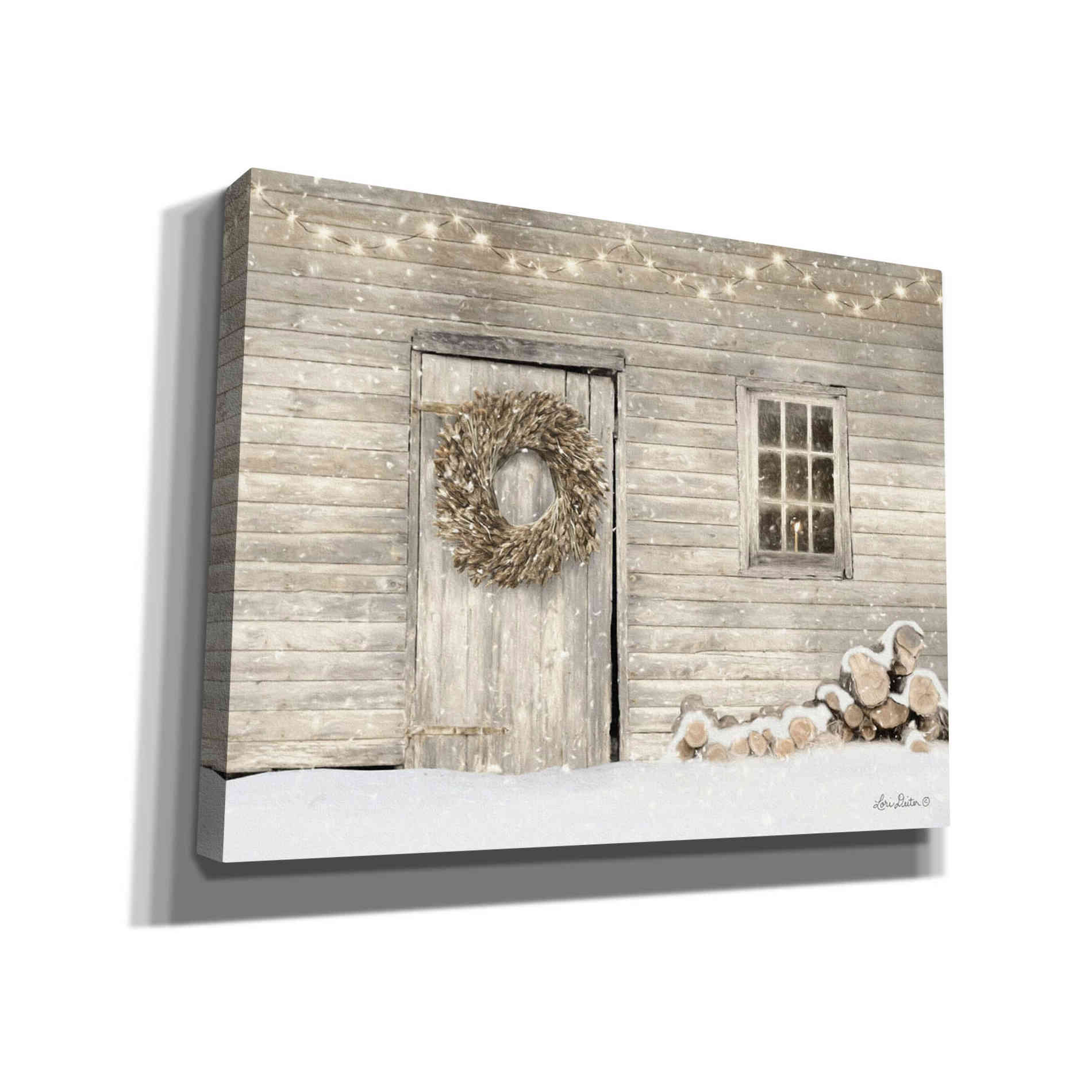 'Old Farm Christmas' by Lori Deiter, Canvas Wall Art,Size B Landscape