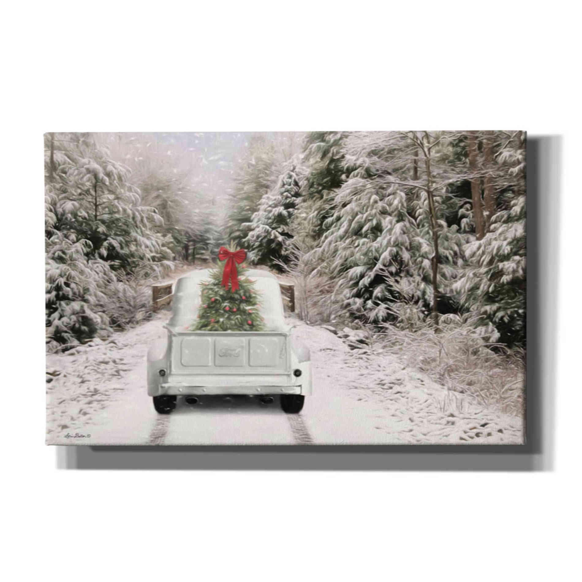 'Picking Up the Tree' by Lori Deiter, Canvas Wall Art,Size A Landscape