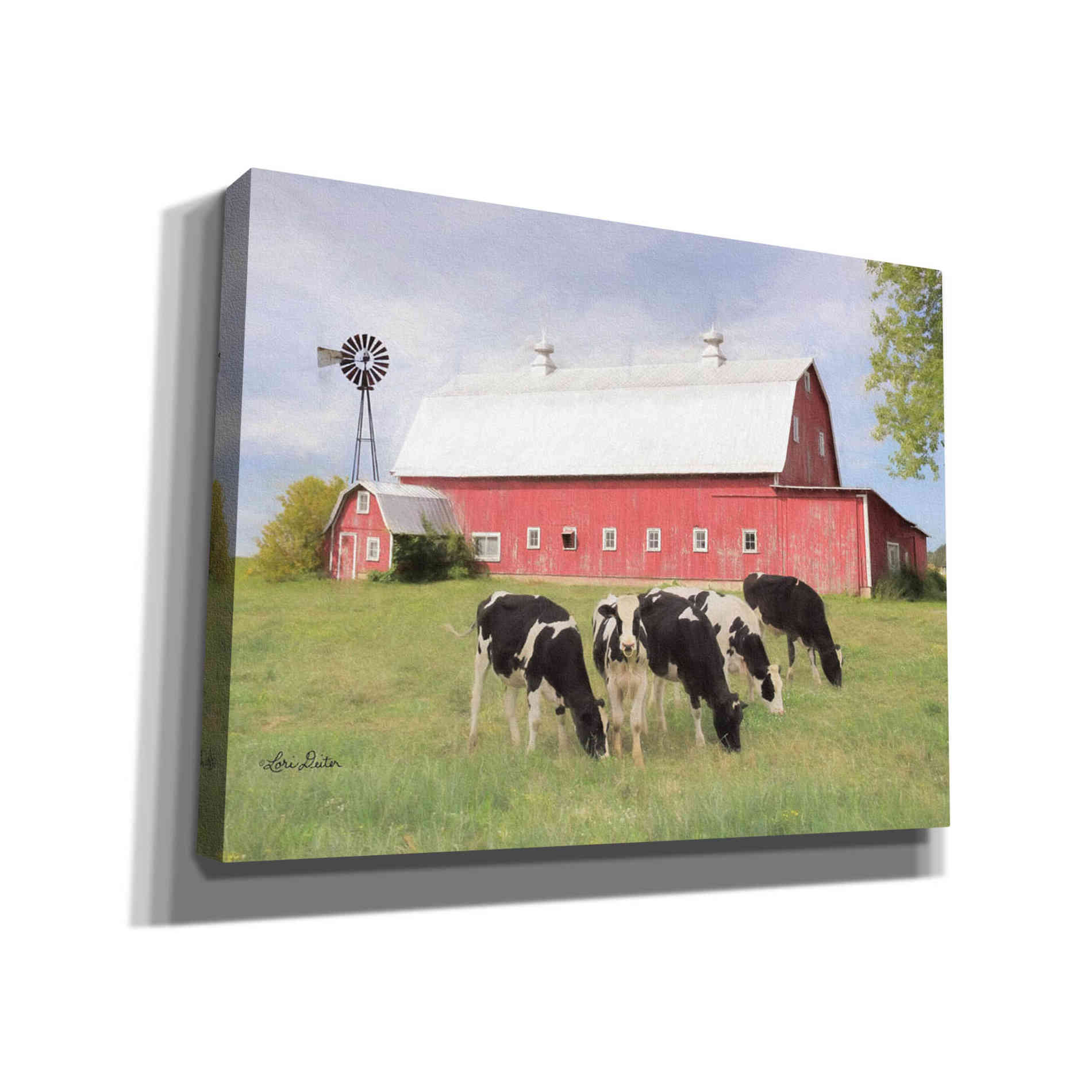 'Henderson Cows' by Lori Deiter, Canvas Wall Art,Size B Landscape