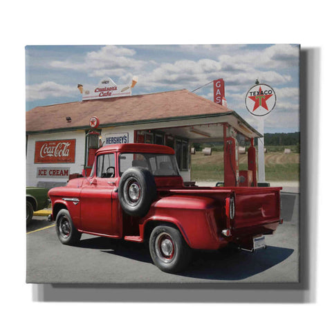 Image of 'Rest Stop at Cruiser's Cafe' by Lori Deiter, Canvas Wall Art,Size C Landscape