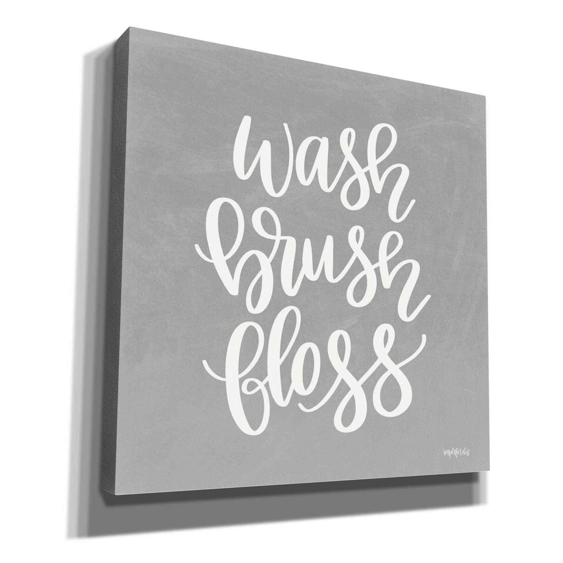 'Wash, Brush, Floss' by Imperfect Dust, Canvas Wall Art,Size 1 Square