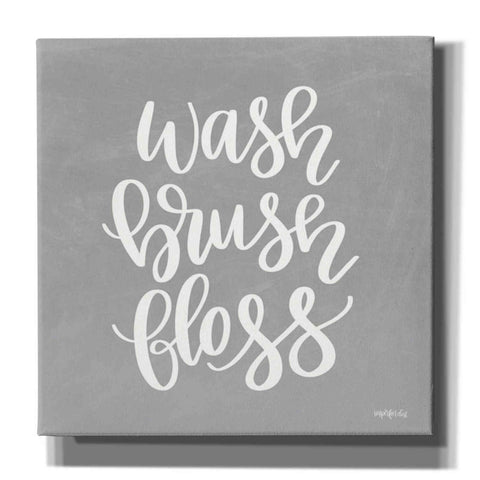 Image of 'Wash, Brush, Floss' by Imperfect Dust, Canvas Wall Art,Size 1 Square