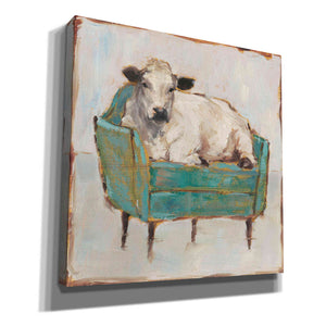 'Moo-ving In I' by Ethan Harper, Canvas Wall Art,Size 1 Square
