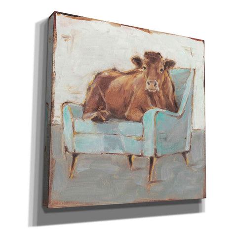 Image of 'Moo-ving In IV' by Ethan Harper, Canvas Wall Art,Size 1 Square