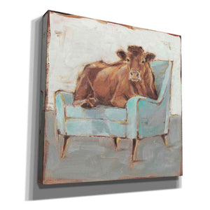 'Moo-ving In IV' by Ethan Harper, Canvas Wall Art,Size 1 Square