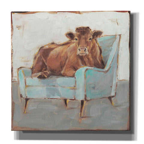 Image of 'Moo-ving In IV' by Ethan Harper, Canvas Wall Art,Size 1 Square