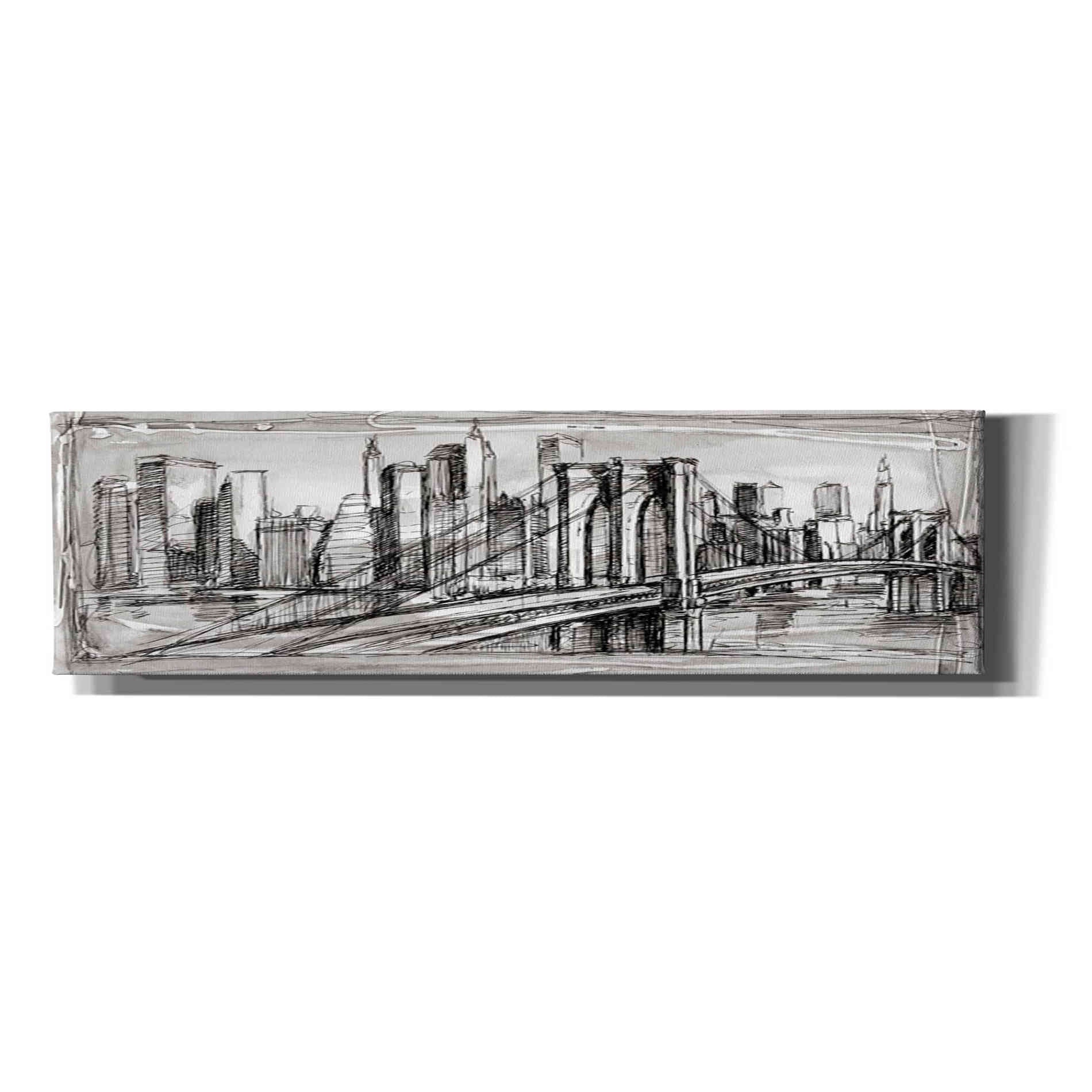 'Pen & Ink Cityscape II' by Ethan Harper Canvas Wall Art,Size 3 Landscape