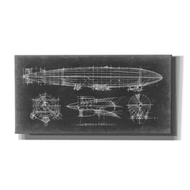 'Airship Blueprint' by Ethan Harper Canvas Wall Art,Size 2 Landscape