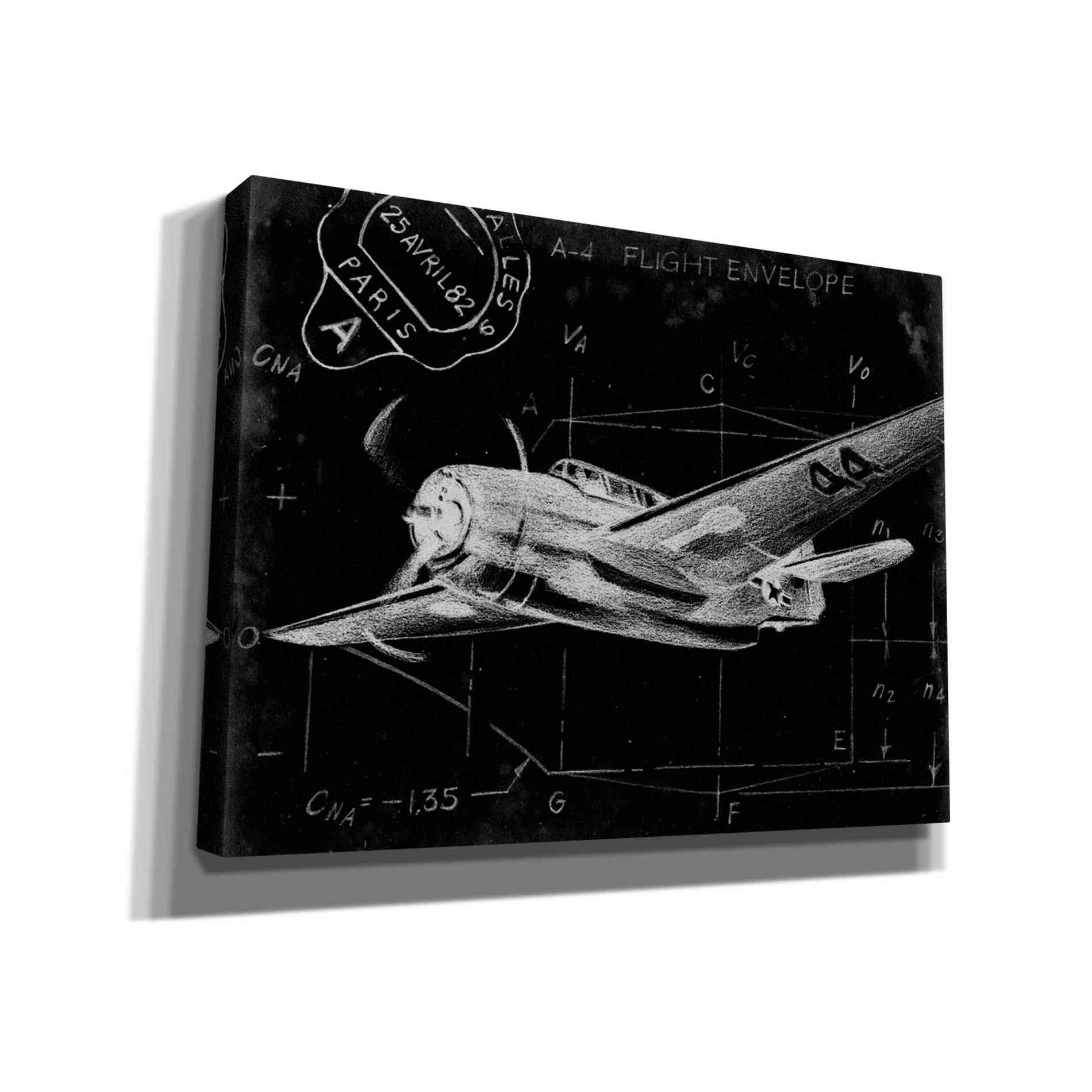 'Flight Schematic II' by Ethan Harper Canvas Wall Art,Size B Landscape