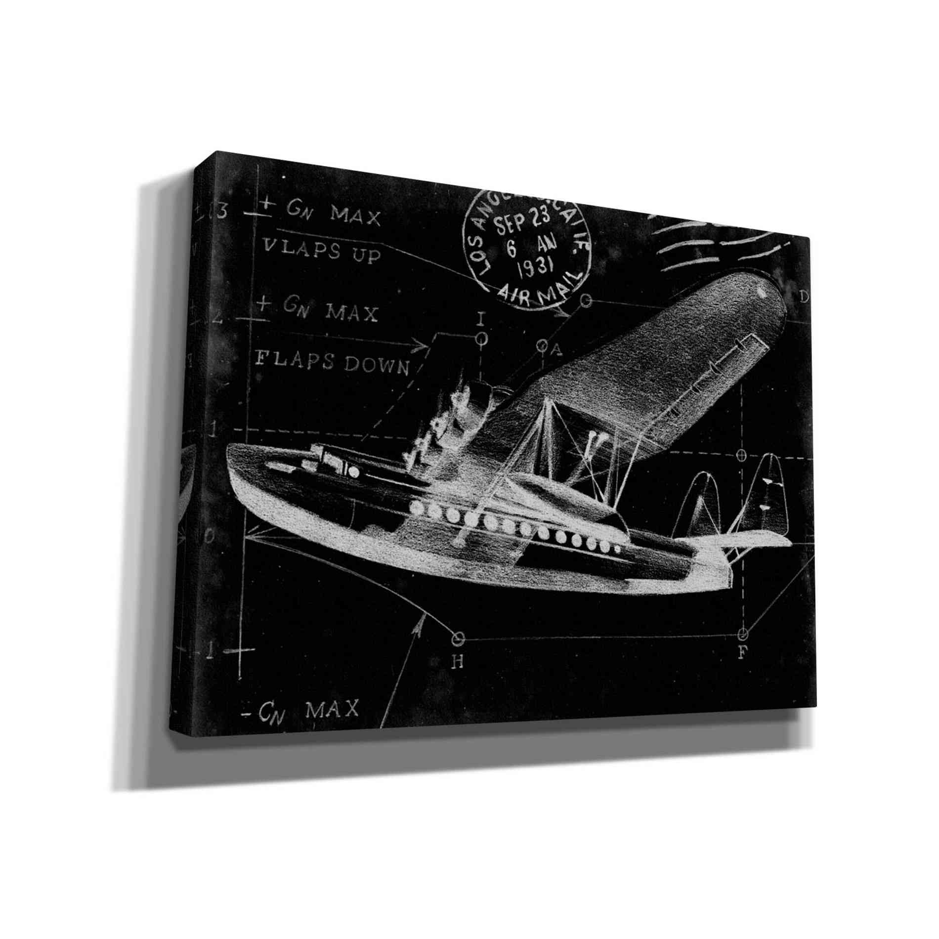 'Flight Schematic III' by Ethan Harper Canvas Wall Art,Size B Landscape