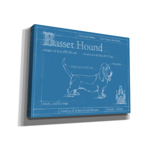 'Blueprint Basset Hound' by Ethan Harper Canvas Wall Art,Size B Landscape