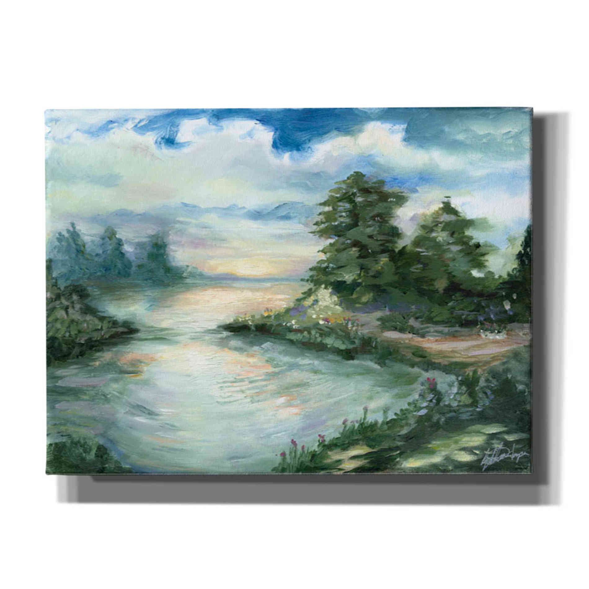 'Cerulean Sunrise' by Ethan Harper Canvas Wall Art,Size C Landscape