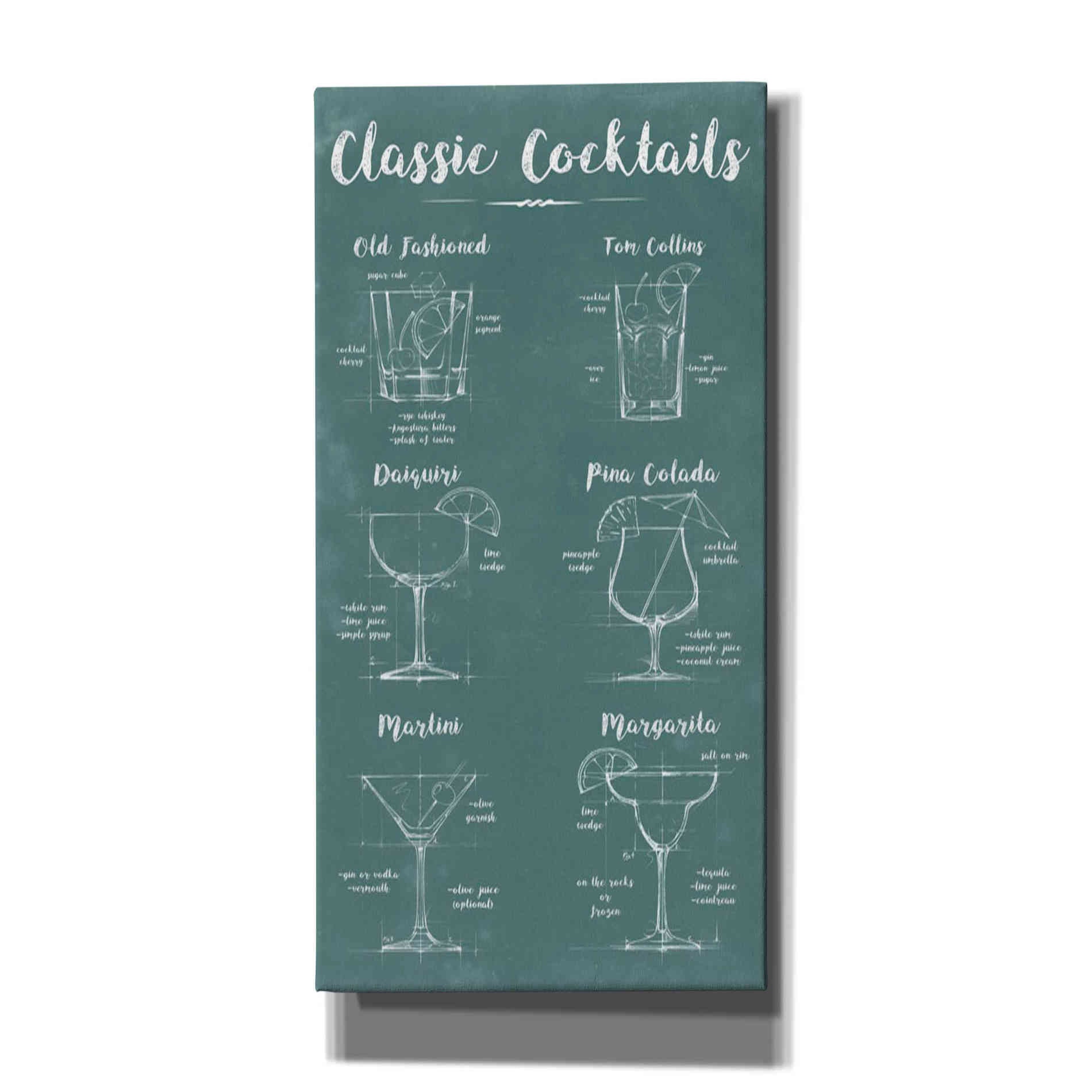 'Mixology Infograph' by Ethan Harper Canvas Wall Art,Size 2 Portrait