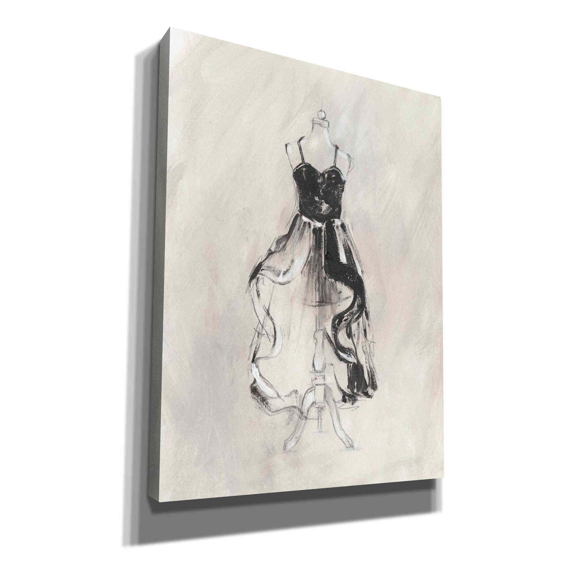 'Black Evening Gown II' by Ethan Harper Canvas Wall Art,Size C Portrait