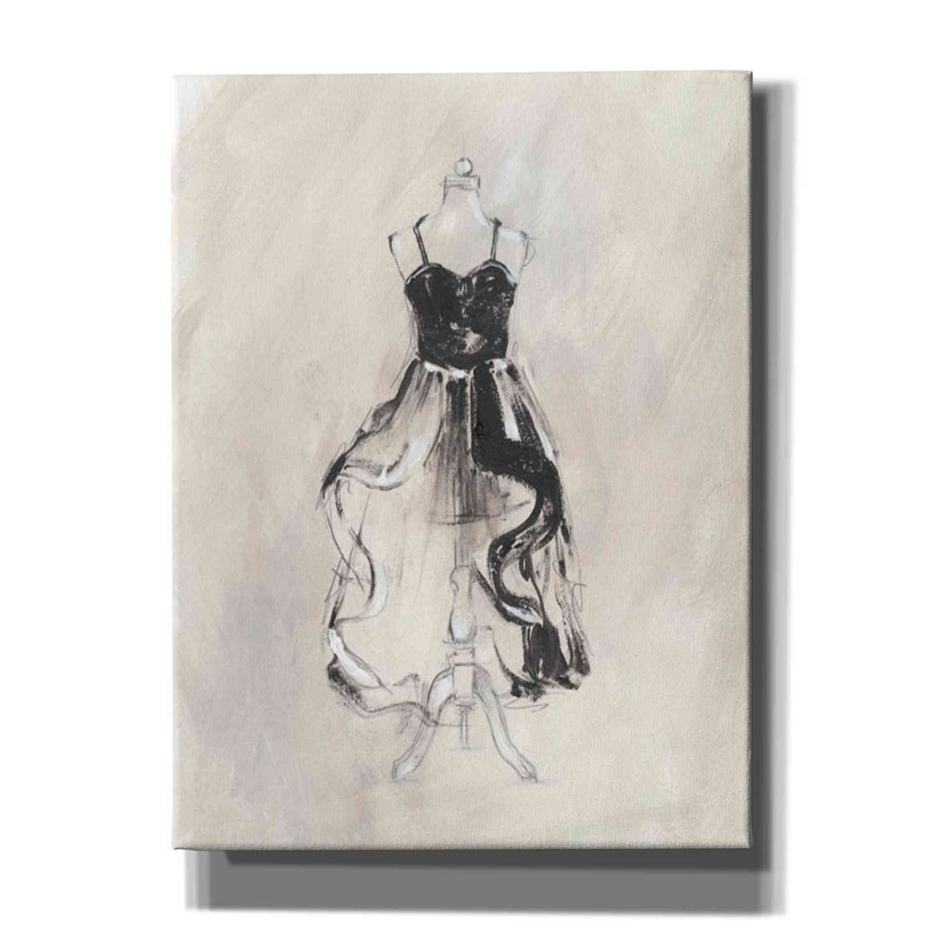 'Black Evening Gown II' by Ethan Harper Canvas Wall Art,Size C Portrait