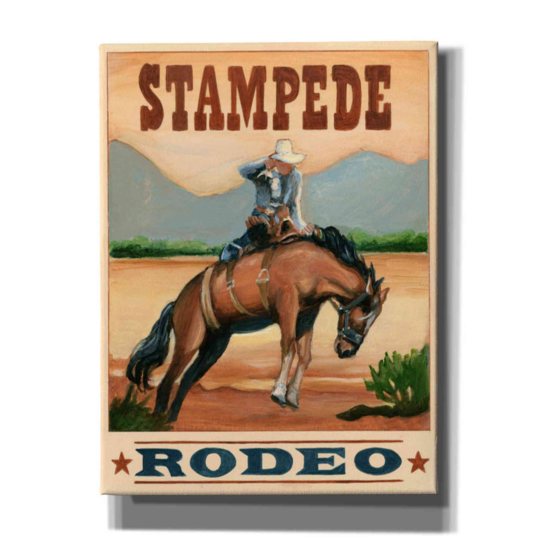 'Stampede Rodeo' by Ethan Harper Canvas Wall Art,Size B Portrait