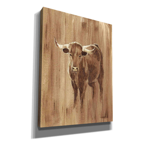 Image of 'Wood Panel Longhorn' by Ethan Harper Canvas Wall Art,Size C Portrait