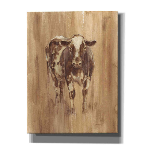 Image of 'Wood Panel Cow' by Ethan Harper Canvas Wall Art,Size C Portrait
