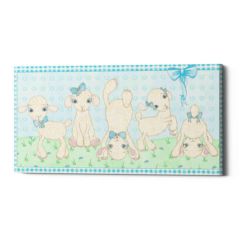 Image of 'Baby Shower Blue Lambs' by Elyse DeNeige, Canvas Wall Art