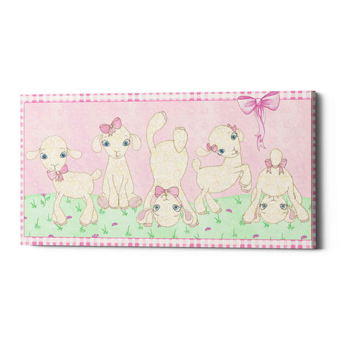 Image of 'Baby Shower Pink Lambs' by Elyse DeNeige, Canvas Wall Art