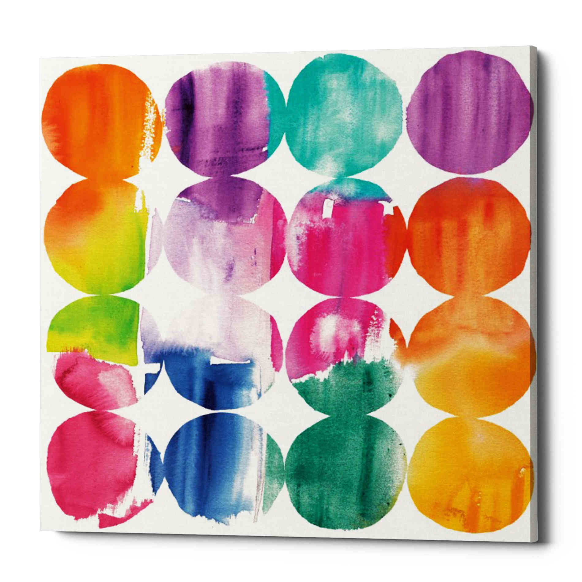 'Spring Dots Crop with White Border' by Elyse DeNeige, Canvas Wall Art