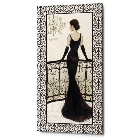 Image of 'La Belle Noir with Floral Cartouche Border 4' by Emily Adams, Canvas Wall Art