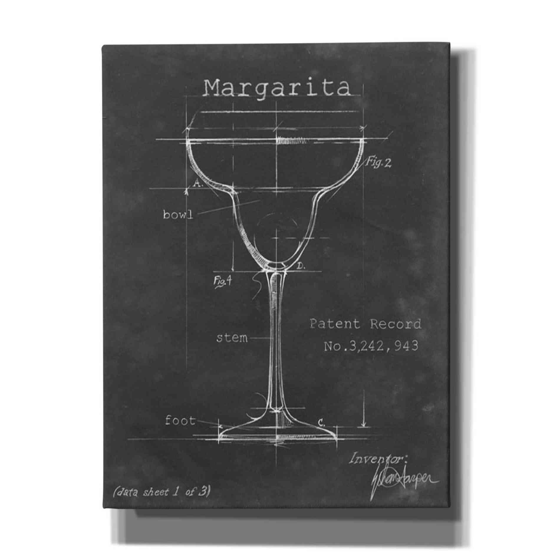 'Barware Blueprint VI' by Ethan Harper Canvas Wall Art,Size C Portrait