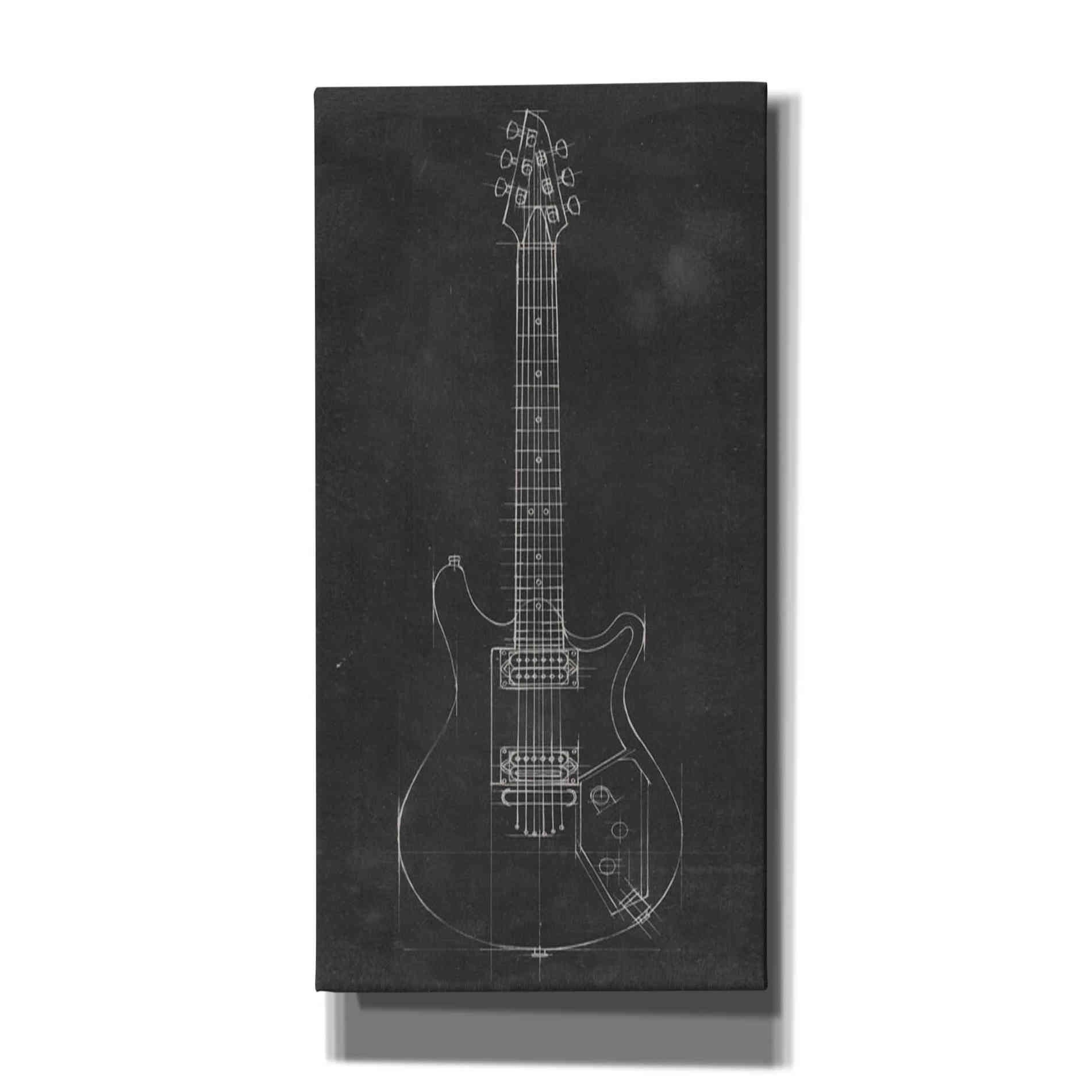 'Electric Guitar Blueprint II' by Ethan Harper Canvas Wall Art,Size 2 Portrait