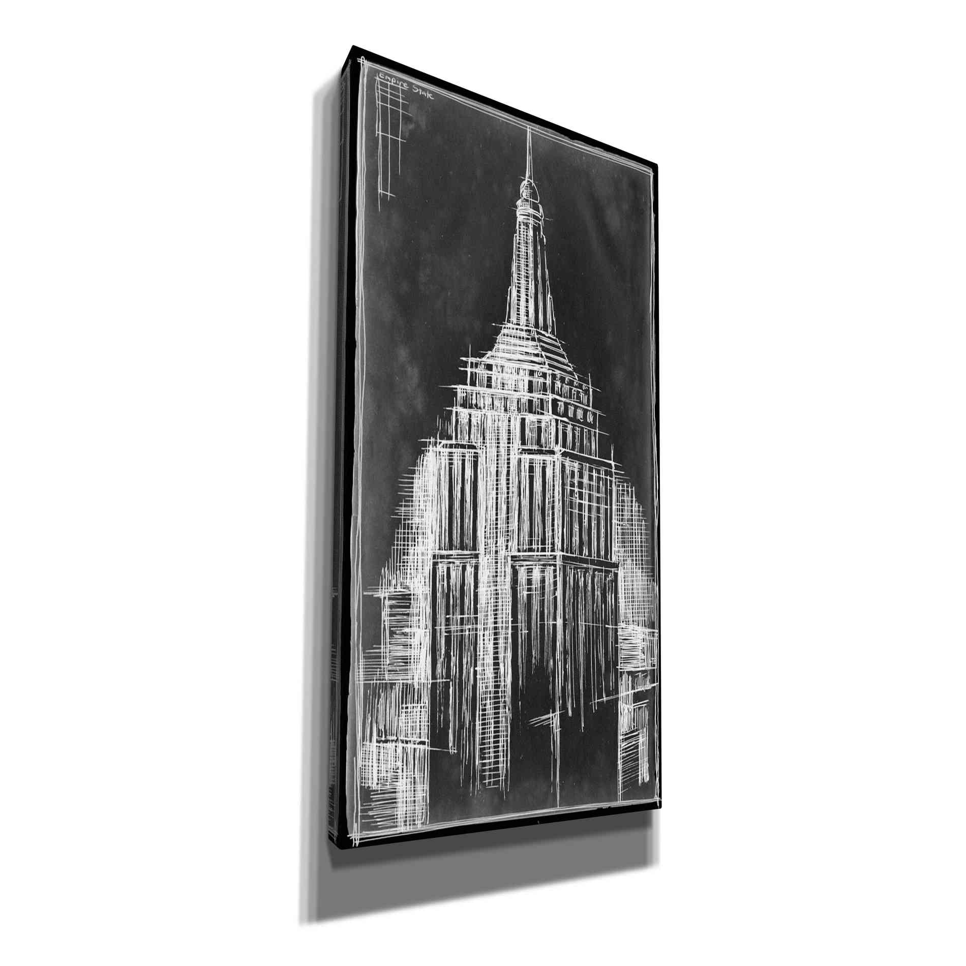 'Empire State Blueprint' by Ethan Harper Canvas Wall Art,Size 2 Portrait