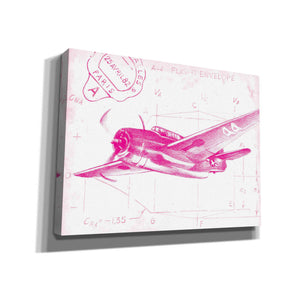 'Flight Schematic II in Pink' by Ethan Harper Canvas Wall Art,Size B Landscape