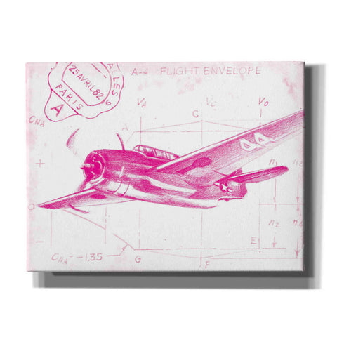 Image of 'Flight Schematic II in Pink' by Ethan Harper Canvas Wall Art,Size B Landscape