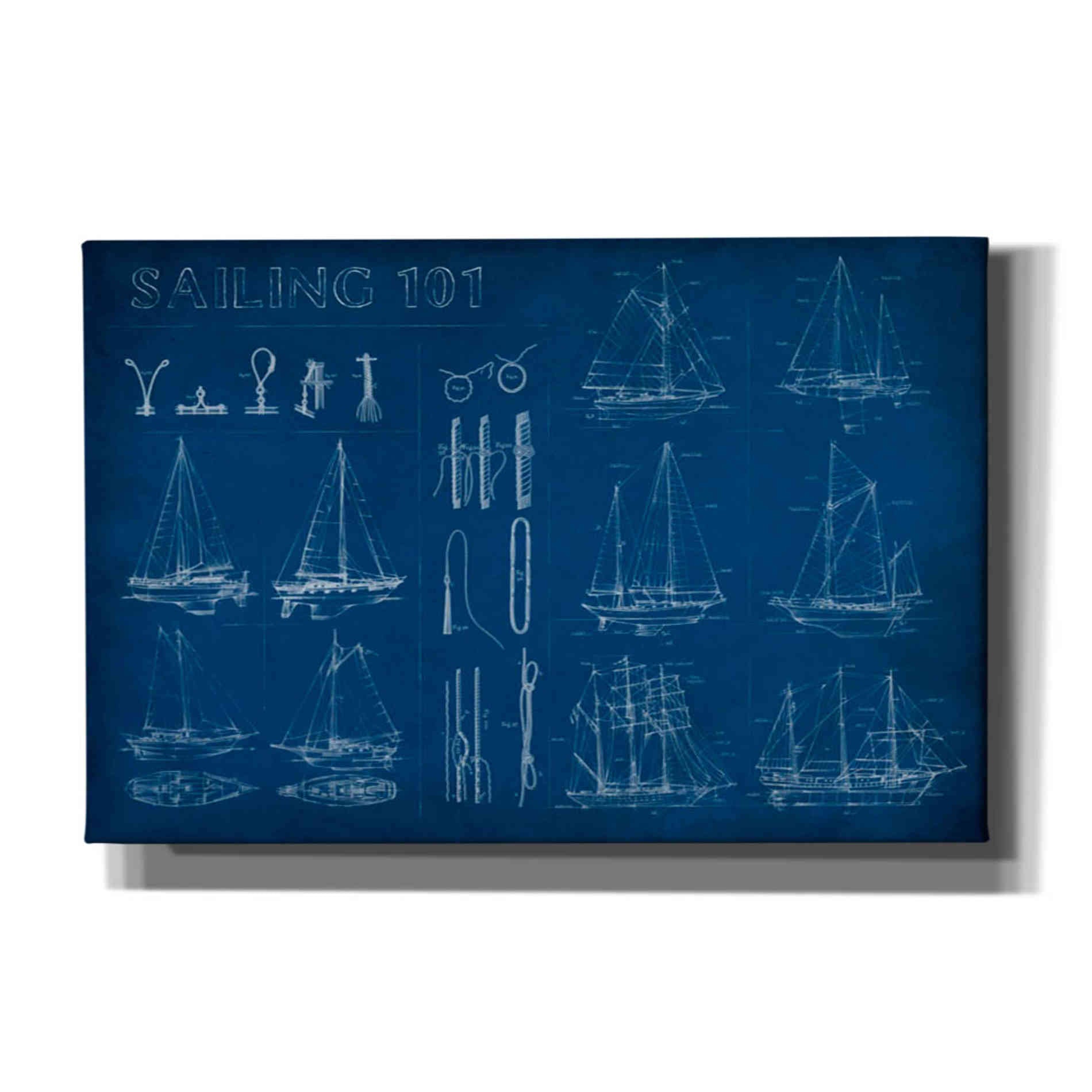 'Sailing Infograph' by Ethan Harper Canvas Wall Art,Size A Landscape