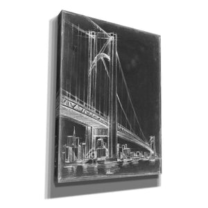 'Suspension Bridge Blueprint II' by Ethan Harper Canvas Wall Art,Size B Portrait