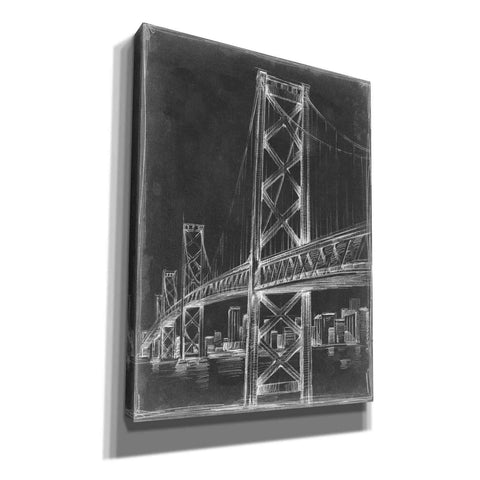 Image of 'Suspension Bridge Blueprint I' by Ethan Harper Canvas Wall Art,Size B Portrait