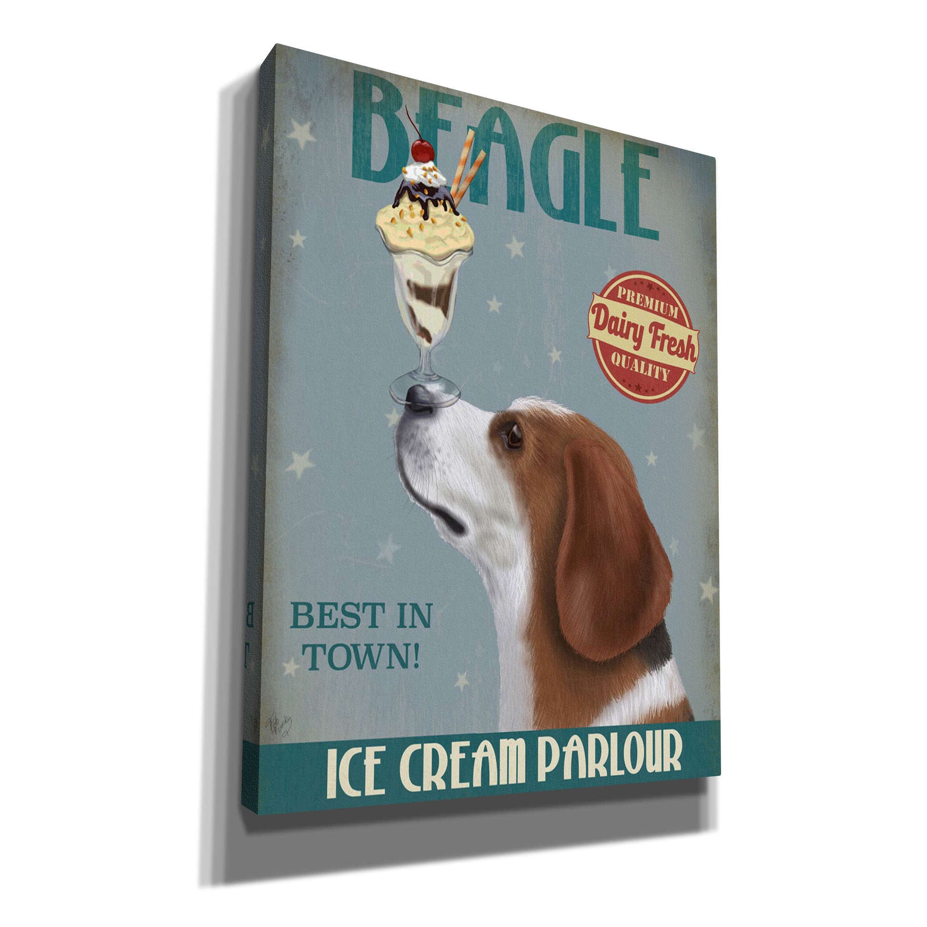 'Beagle Ice Cream,' by Fab Funky, Giclee Canvas Wall Art