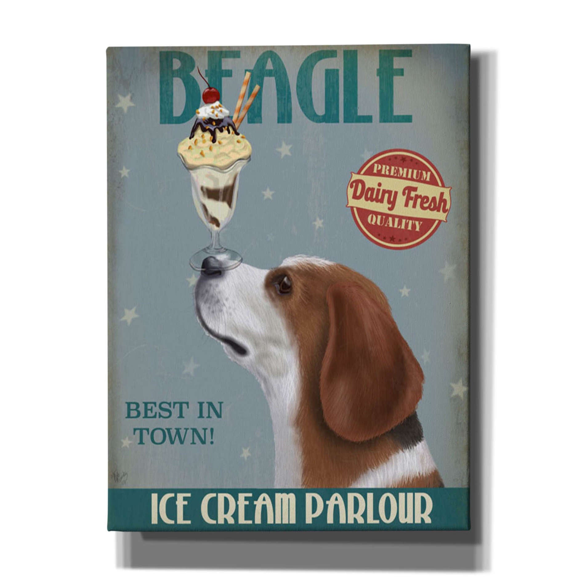 'Beagle Ice Cream,' by Fab Funky, Giclee Canvas Wall Art