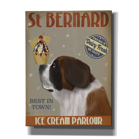 Image of 'St Bernard Ice Cream,' by Fab Funky, Giclee Canvas Wall Art