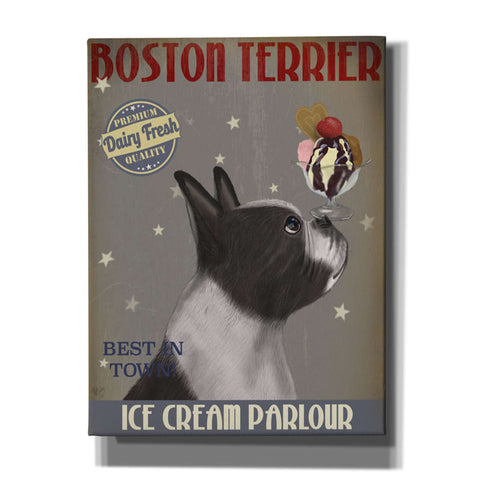 Image of 'Boston Terrier Ice Cream,' by Fab Funky, Giclee Canvas Wall Art