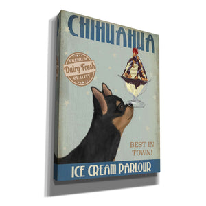 'Chihuahua, Black and Ginger, Ice Cream,' by Fab Funky, Giclee Canvas Wall Art
