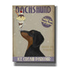 'Dachshund, Black and Tan, Ice Cream,' by Fab Funky, Giclee Canvas Wall Art