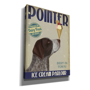 'German Shorthaired Pointer Ice Cream,' by Fab Funky, Giclee Canvas Wall Art