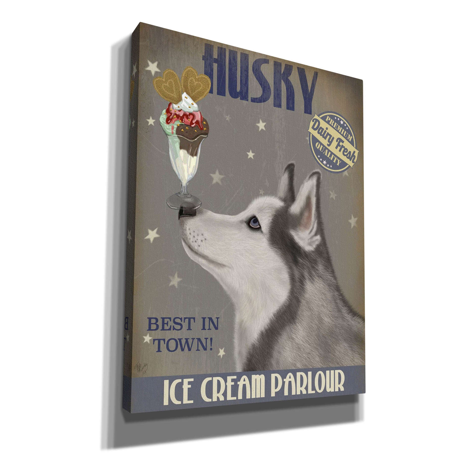'Husky Ice Cream,' by Fab Funky, Giclee Canvas Wall Art