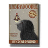 'Labradoodle, Black, Ice Cream,' by Fab Funky, Giclee Canvas Wall Art