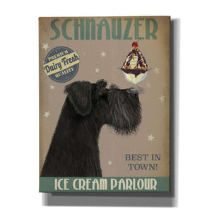 'Schnauzer, Black, Ice Cream,' by Fab Funky, Giclee Canvas Wall Art