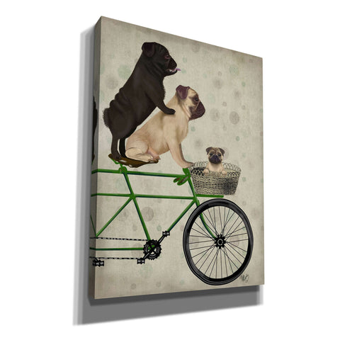 Image of 'Pugs on Bicycle,' by Fab Funky, Giclee Canvas Wall Art
