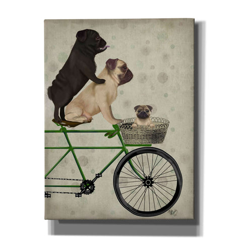 Image of 'Pugs on Bicycle,' by Fab Funky, Giclee Canvas Wall Art